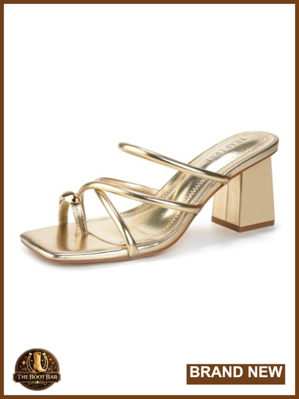 Chunky Heel Square Toe Thong Sandals with Memory Foam - Heeled Flip Flops